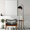 Lampadaire de lecture noir avec table intégrée KILIS