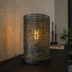 Lampadaire de salon avec abat-jour effet maille TRIBECA