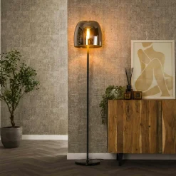 Lampadaire en verre fumé gris NIAGARA