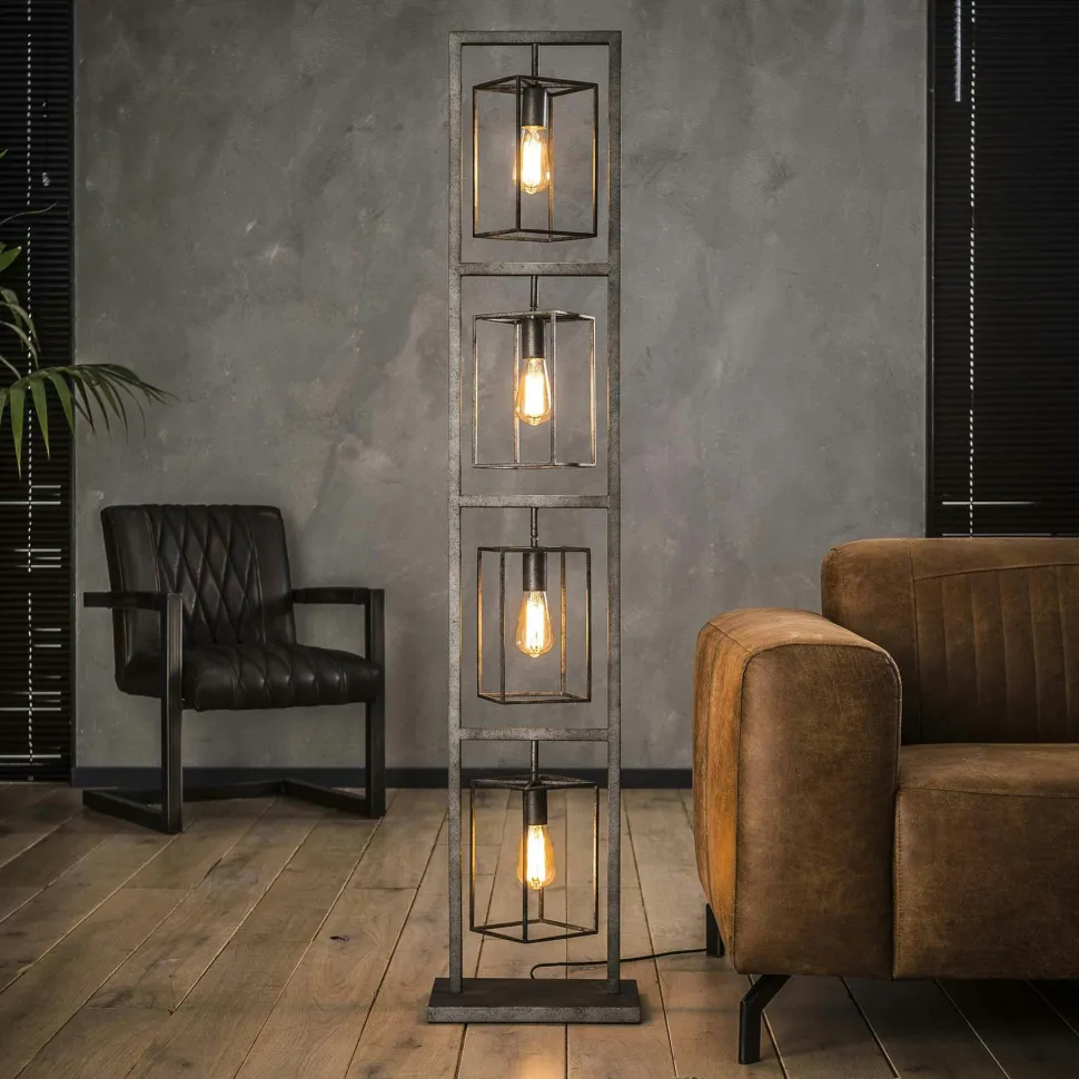 Lampadaire industriel argent vieilli TRIBECA