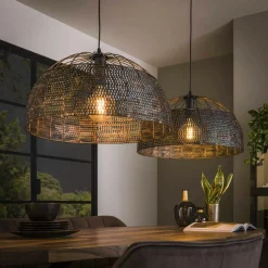 Lampadaire moderne 2 lampes effet maille TRIBECA