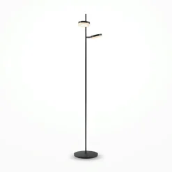 Lampadaire noir LED – 2 lampes disques articulées OCALA