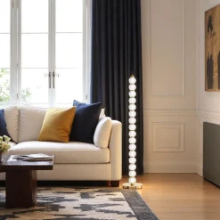 Lampadaire salon en verre - LED, perles ciselées BELLA