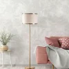 Lampadaire salon moderne, abat-jour tissu écru ZURICH