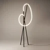Lampadaire tige LED noir avec 1 tube lumineux AURORA