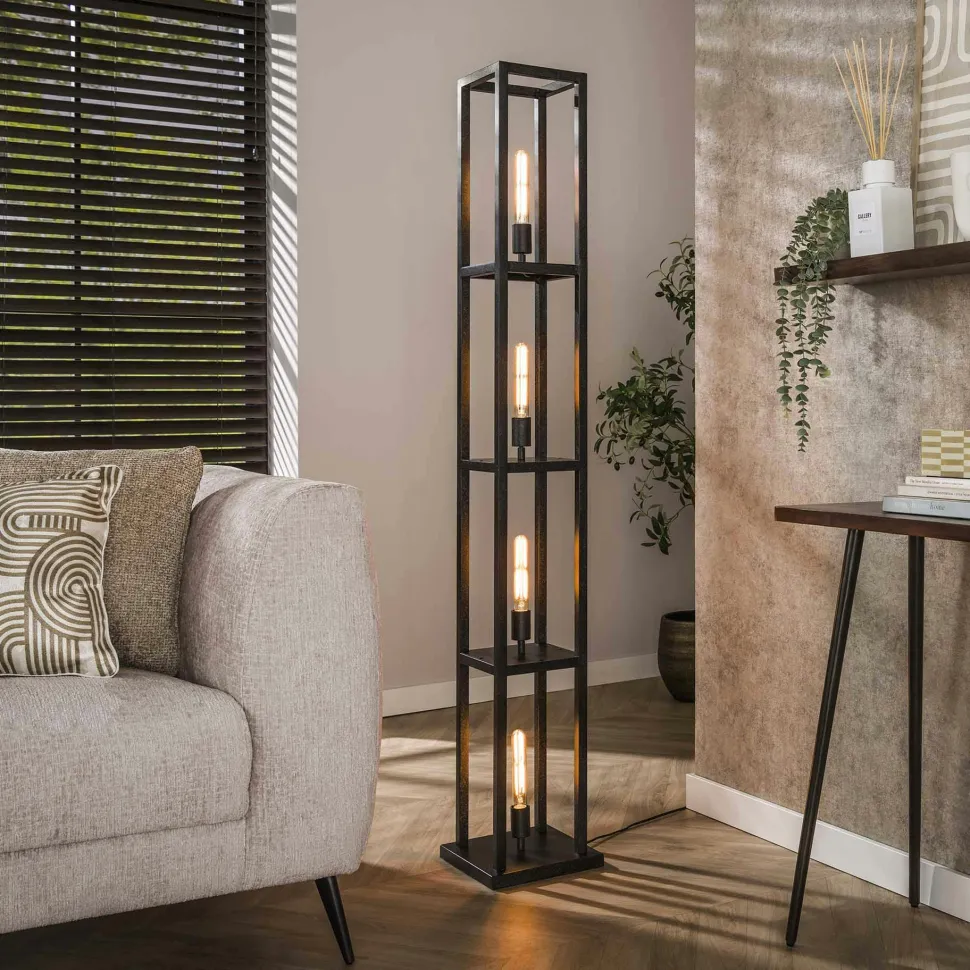Lampadaire tour beige style moderne, 4 ampoules TRIBECA