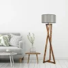Lampadaire trépied croisé abat-jour gris 150 cm KILIS