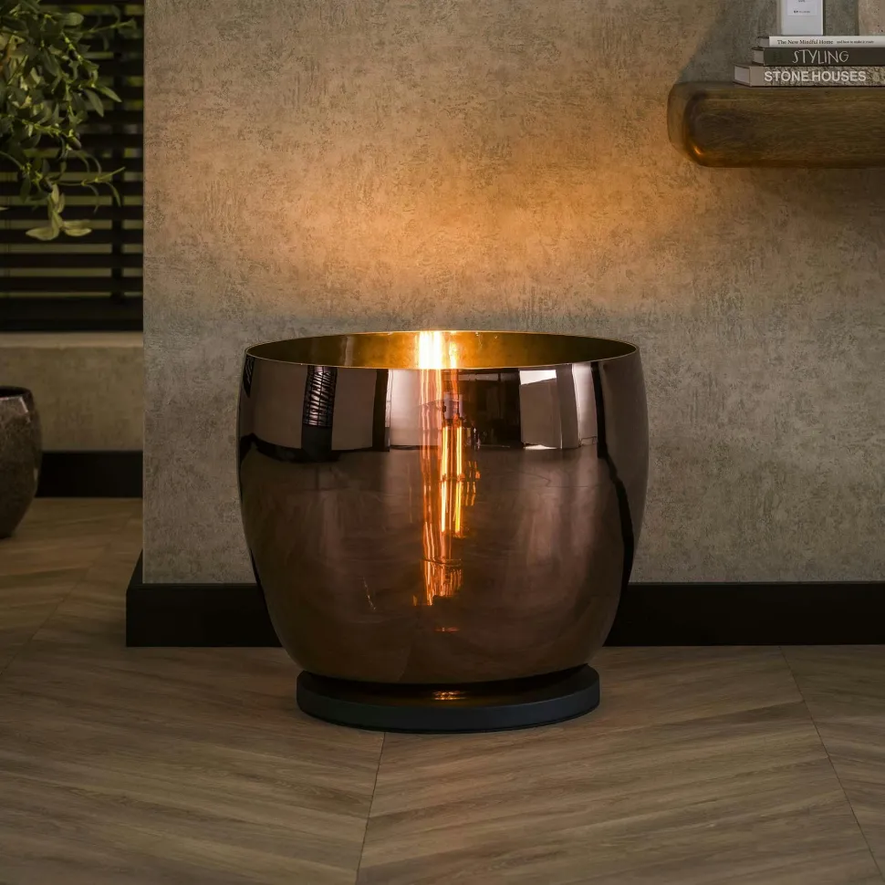 Lampe de salon moderne avec vasque en verre cuivré 41 cm NIAGARA