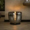Lampe de salon moderne avec vasque en verre gris fumé 41 cm NIAGARA