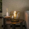 Lampe de salon moderne avec vasque en verre ambré 27 cm NIAGARA