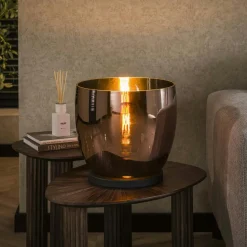 Lampe de salon moderne avec vasque en verre cuivré 32 cm NIAGARA