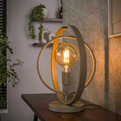 Lampe moderne beige mat, 2 anneaux pivotants TRIBECA