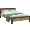 Lit 2 personnes en bois de chêne et métal 140 cm FERSCOTT 2