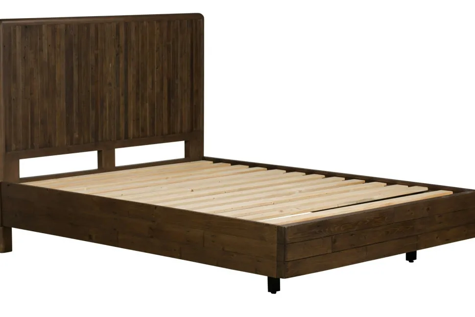 Lit 2 places bois recyclé brun 140 cm QUEENSTOWN