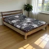 Lit 2 places façon futon Hévéa pour couchage 160x200 224x177x80cm MAORI