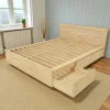 Lit 2 places Hévéa avec 6 tiroirs pour couchage 160x200 168x207x80cm BALTIC