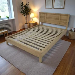 Lit 2 places Hévéa pour couchage 180x200 194x210x115cm HELENA