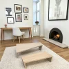 Lot de 2 tables basses / d'appoint Hévéa asymétriques 99x48x27cm OLGA