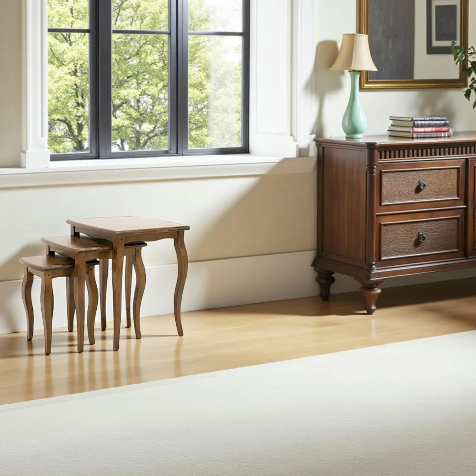 Lot de 3 tables gigognes Hévéa 51x46x56cm TRADITION