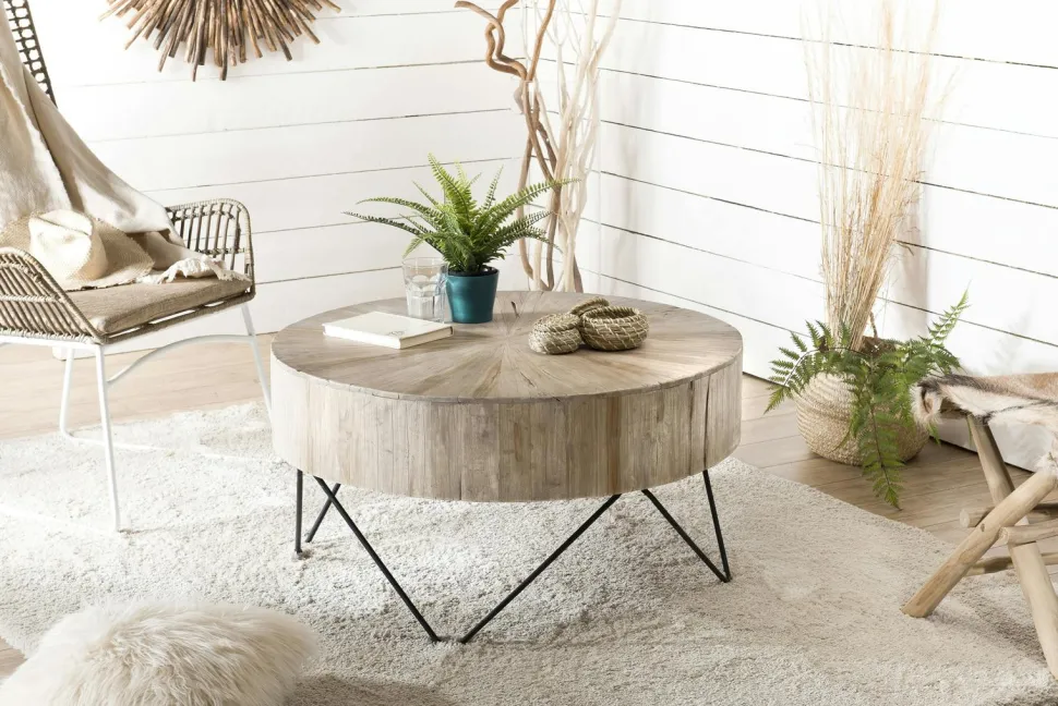 Meuble console bois flotté teck 120x39 cm JAIPUR