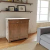 Meuble de bar pliant Hévéa 2 portes, 2 tiroirs 110/220x54x104cm NIAGARA