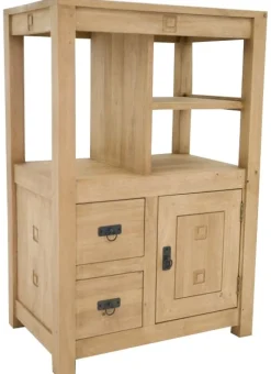 Meuble de rangement / Bibliothèque en hévéa 75 x 112cm TESSA