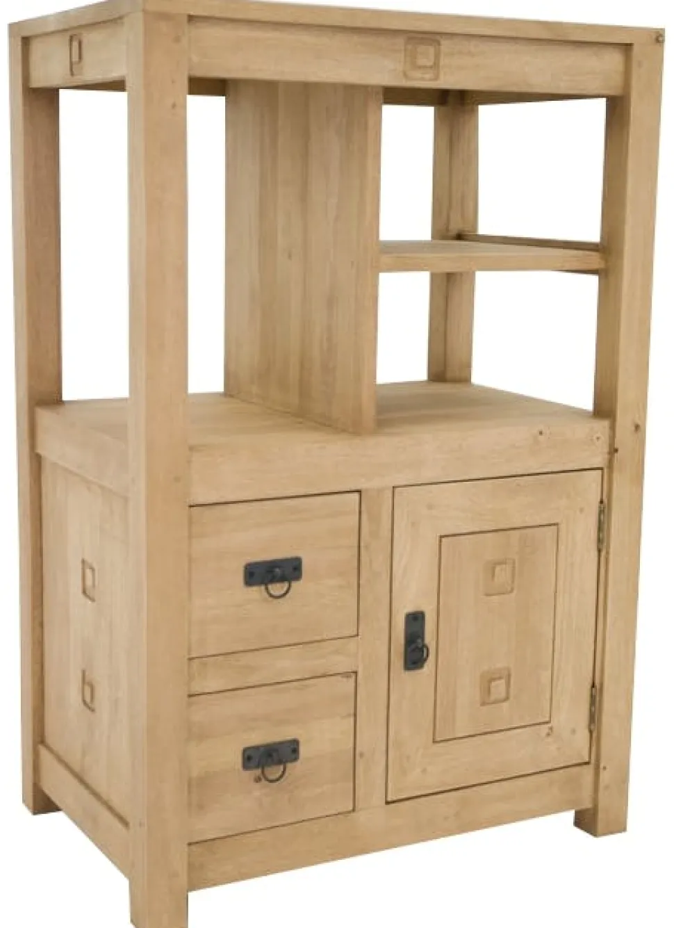 Meuble de rangement / Bibliothèque en hévéa 75 x 112cm TESSA