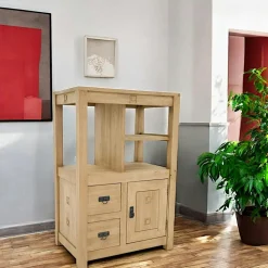 Meuble de rangement / Bibliothèque en hévéa 75 x 112cm TESSA