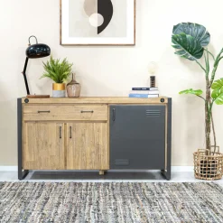 Meuble de Rangement style industriel en bois et métal BROOKLYN