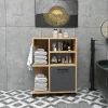 Meuble de rangement sur roulettes effet bois de pin MARFA