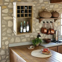 Meuble range bouteilles hévéa 49x38x88cm TRADITION