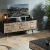 Meuble tv avec rangement 6 tiroirs nid d'abeilles RIGA
