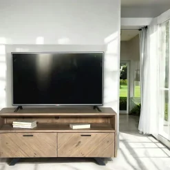 Meuble tv avec rangement bois recyclé VITTORIA