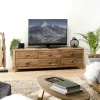 Meuble tv avec rangement en bois de pin recyclé DENVER