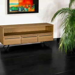 Meuble TV bois 3 tiroirs VOLGA