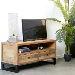 Meuble TV bois recyclé 2 tiroirs BRISBANE