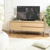 Meuble TV contemporain bois couleur naturelle 1 porte 2 tiroirs MAYENCE