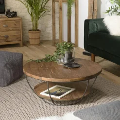 Meuble TV d'angle hévéa 120cm HELENA