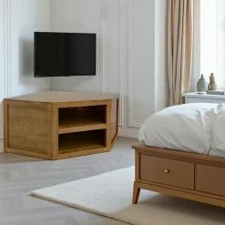 Meuble TV d'angle hévéa 76CM OLGA