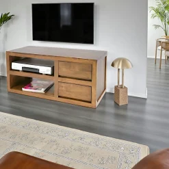 Meuble TV d'angle hévéa 76CM OLGA