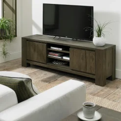 Meuble tv en bois de chêne fumé ALLEN