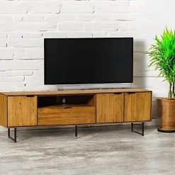 Meuble tv en bois de teck recyclé avec rangement DEPOK