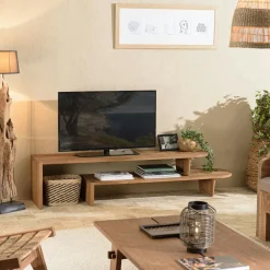 Meuble TV extensible et modulable en teck recyclé SWING