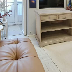 Meuble TV Hévéa 2 tiroirs, 2 niches 76x47x64cm TRADITION