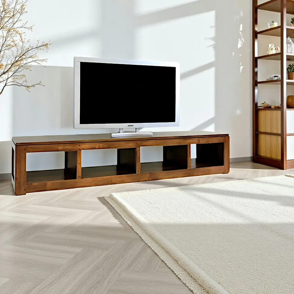 Meuble TV hévéa 200cm HELENA