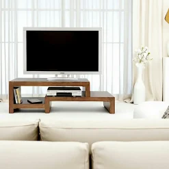 Meuble TV hévéa 130cm OLGA