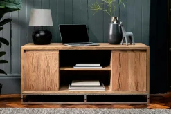 Meuble TV moderne chêne acier 120 cm RIVERSIDE