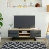 Meuble tv moderne en chêne blanc ZONZA