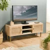Meuble tv moderne toile de jute CORDOUE