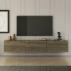 Meuble TV mural effet noyer - 3 niches MARFA